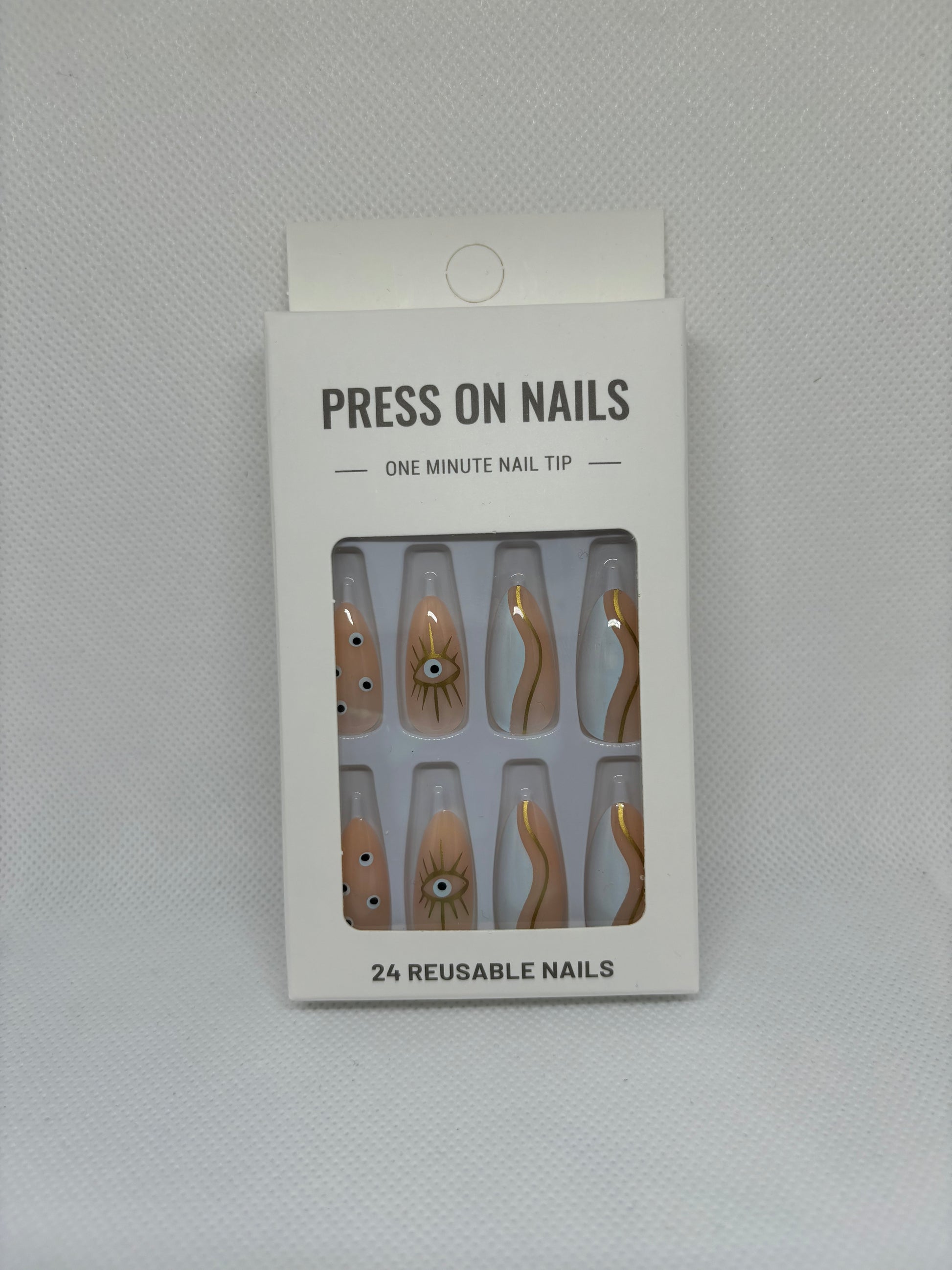 Elegant almond shaped nail, front package