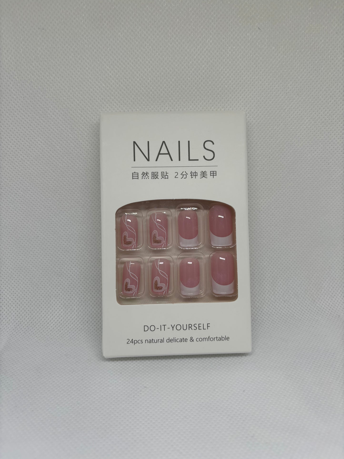 frenchy love square shaped press on nails, front package