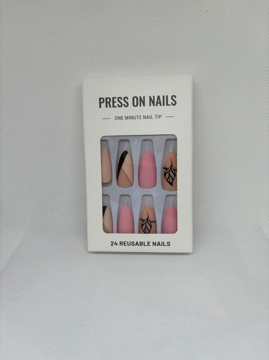 nude is it almond shaped press on nails, front package